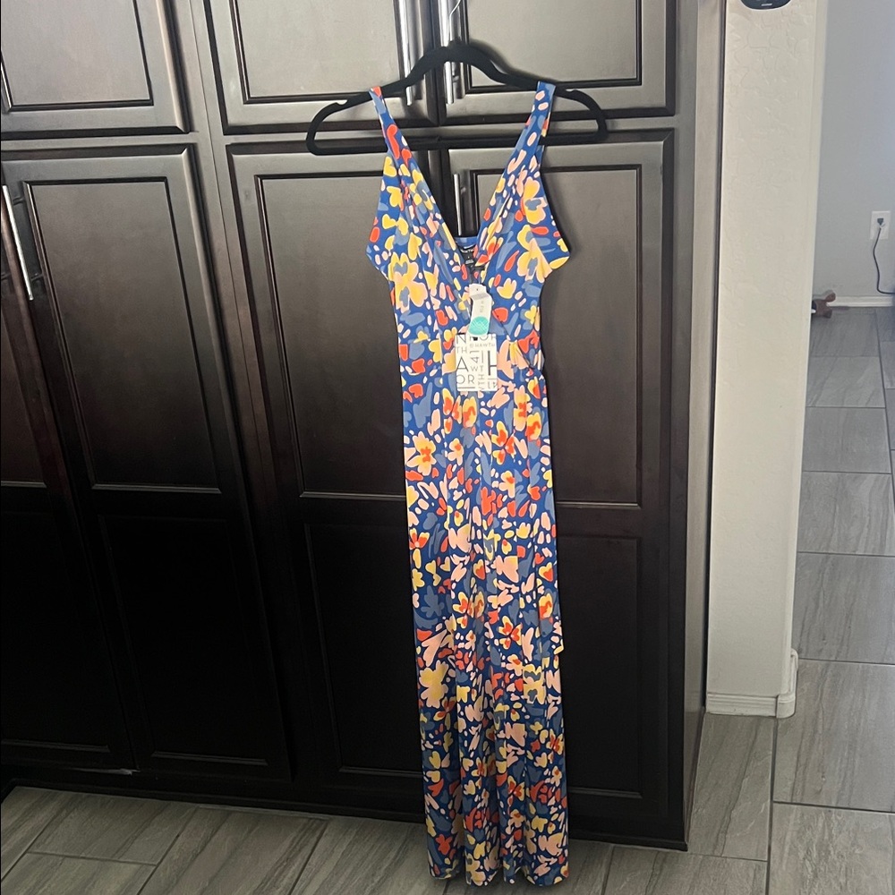41 Hawthorn Blue Floral Maxi Dress